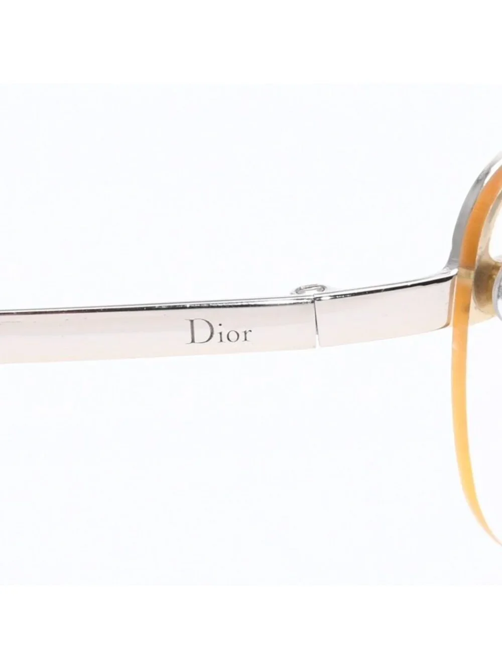 Dior Adiorable 5 Half Rim Sunglasses Silver Yellow Eyewear